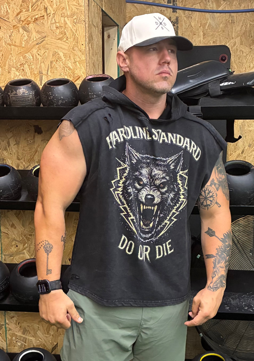 Hardline Snow Washed Sleeveless Hooded Tank