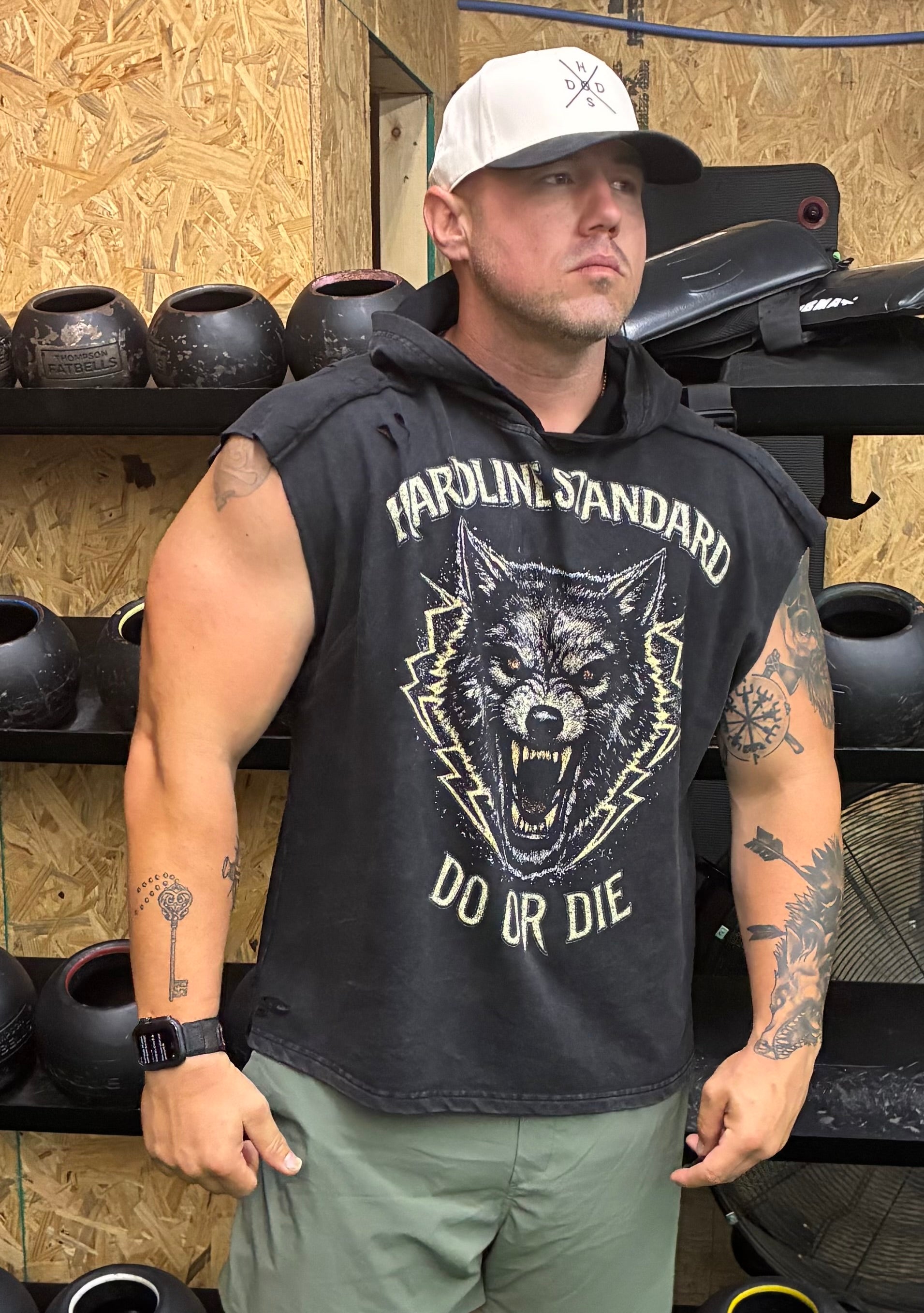Hardline Snow Washed Sleeveless Hooded Tank