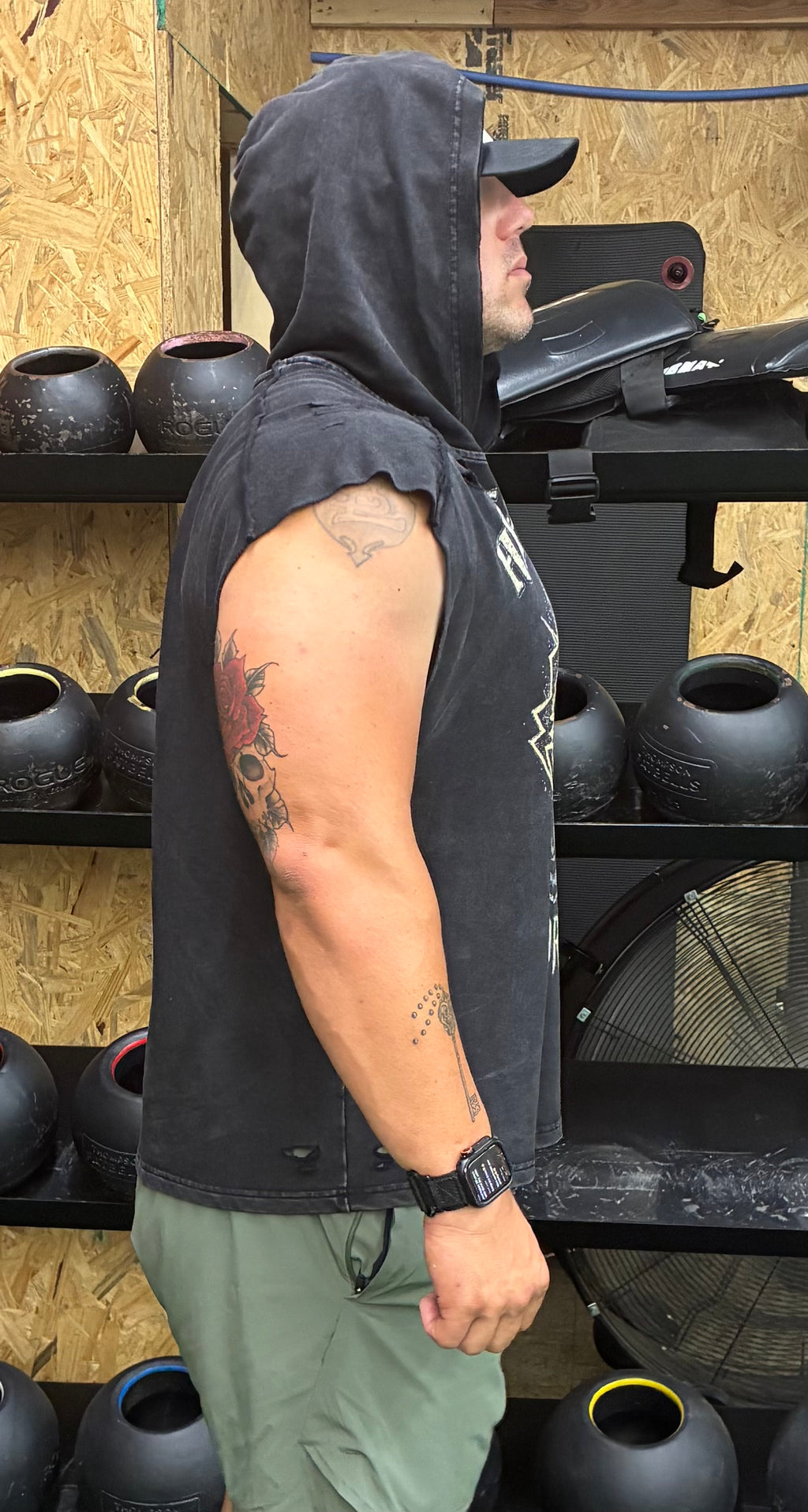 Hardline Snow Washed Sleeveless Hooded Tank