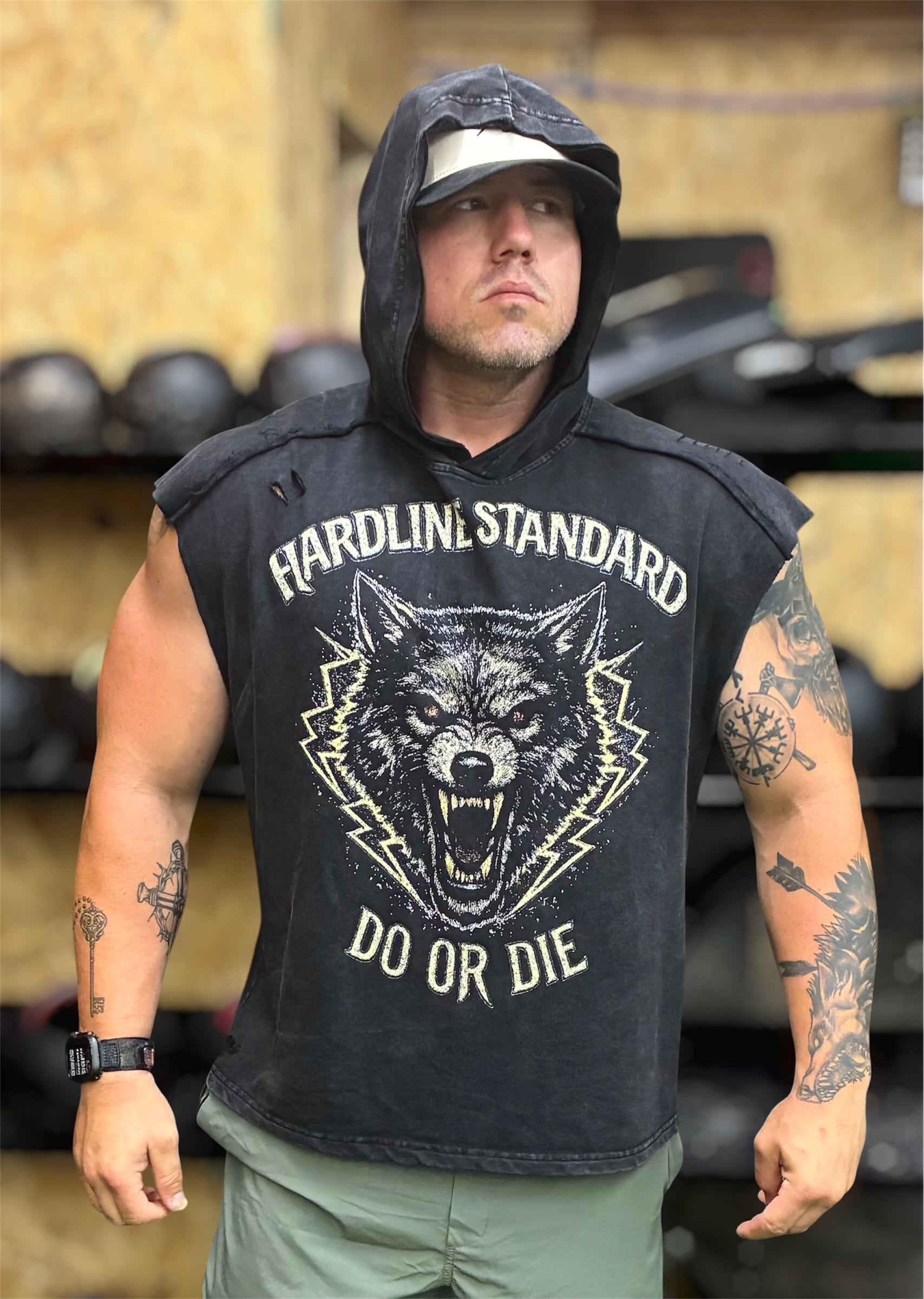 Hardline Snow Washed Sleeveless Hooded Tank